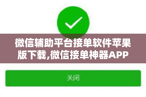 微信辅助平台接单软件苹果版下载,微信接单神器APP
